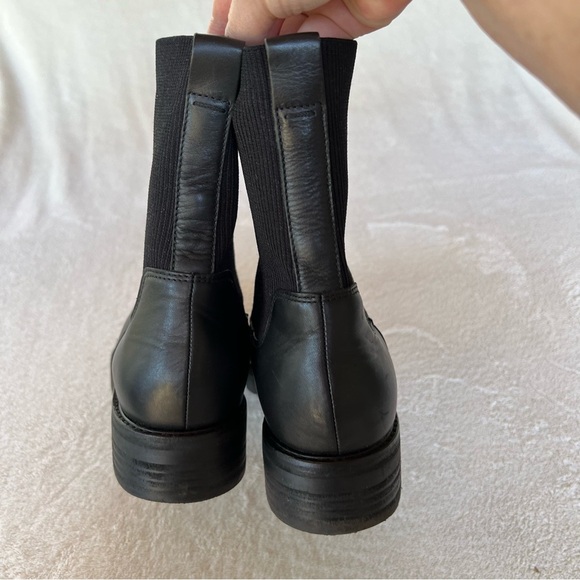 EILEEN FISHER East Leather and Recycled Stretch Knit Sock Boot SIZE 9.5 - Picture 6 of 16